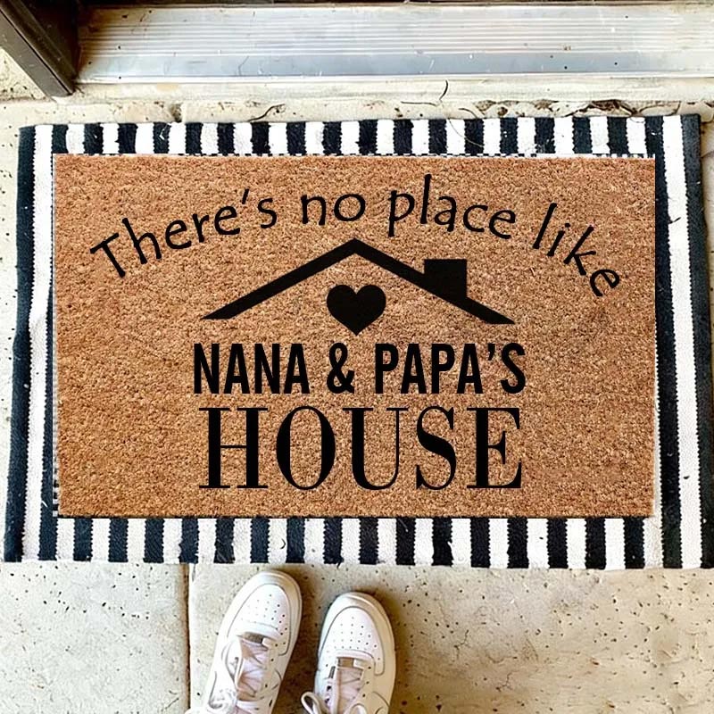 Personalized There’s No Place Like Nana and Papa’s House Welcome Mat Door Mat Home Doormat Grandparents Gift Grandma and Grandpa Memaw
