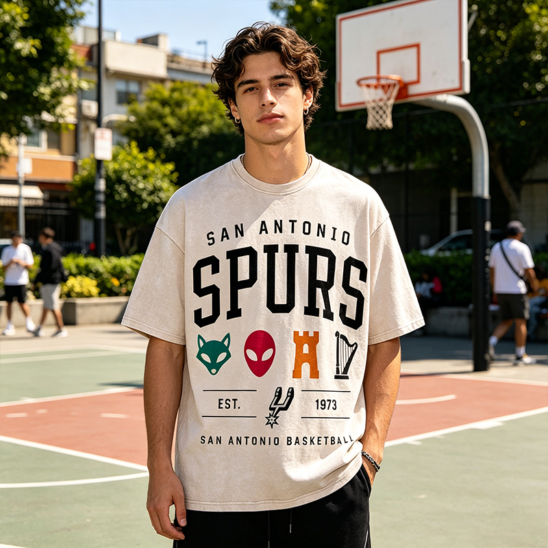 Basketball Washed T-Shirt San Antonio Spurs Gift for Fans
