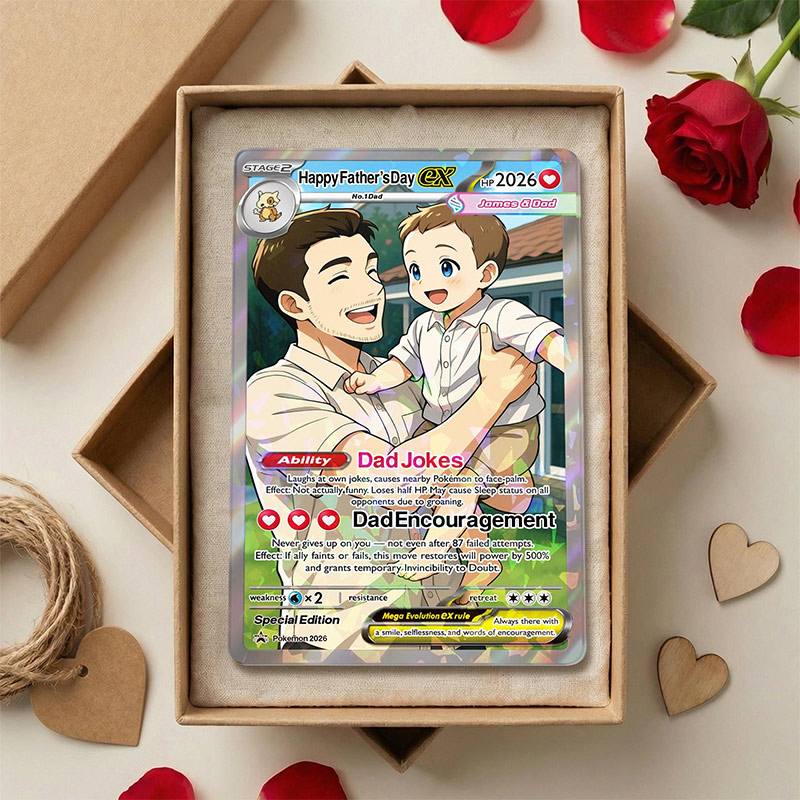Personalized Father's Day Pokemon Card Custom Pokemon Card Gift For Dad Father's Day Gift Custom Pokemon Present