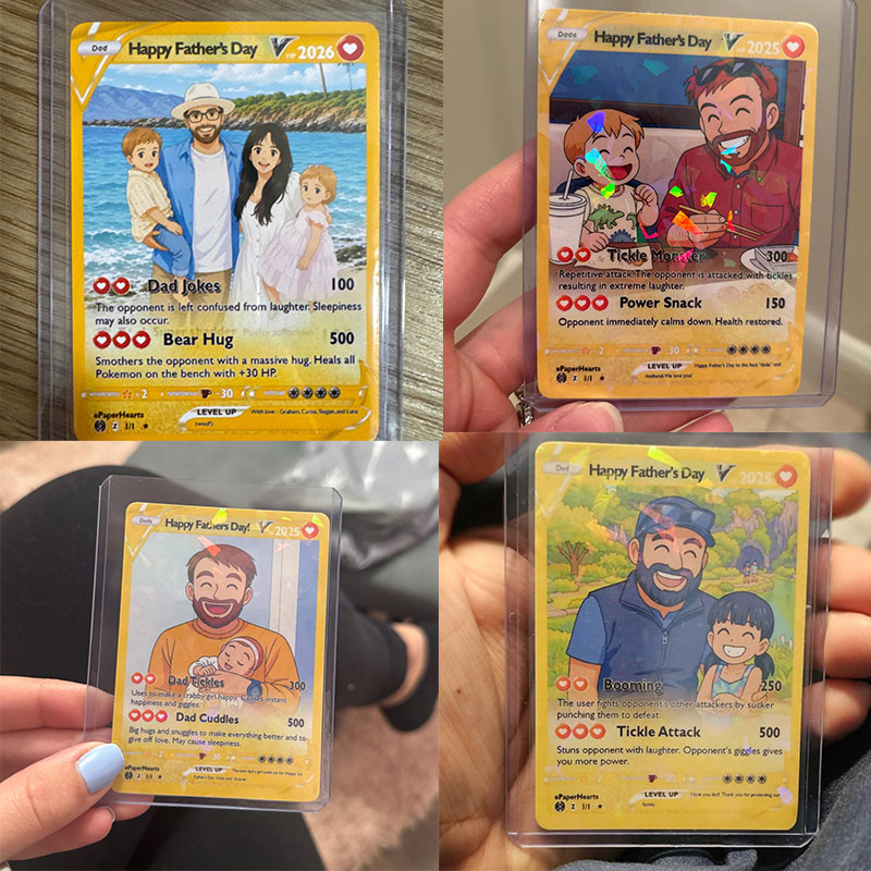 Personalized Father's Day Pokemon Card Custom Pokemon Card Gift For Dad Father's Day Gift Pokemon Present