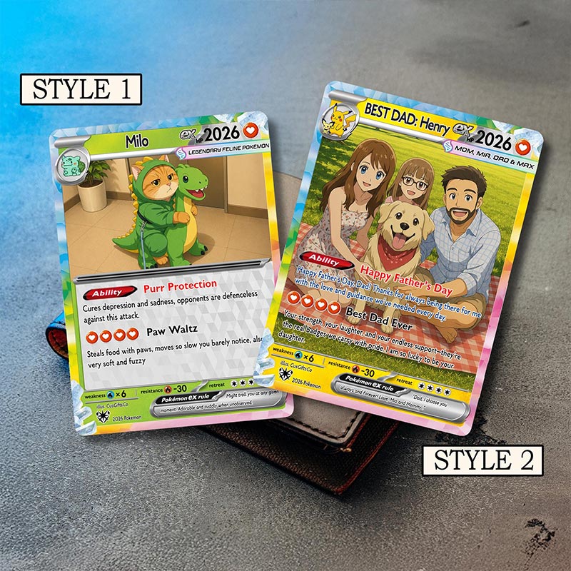 Personalized Best Dad Ever Father's Day Card Custom Poke Card From Photo Photo Hologram Card Father's Day Gift Gift For Dad