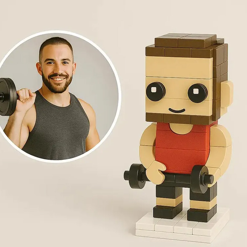 Personalized Photo Standing Gym 3D Printed Cross Fit Figurine Brick Athlete Gift for Coach Trainer Gym Lover