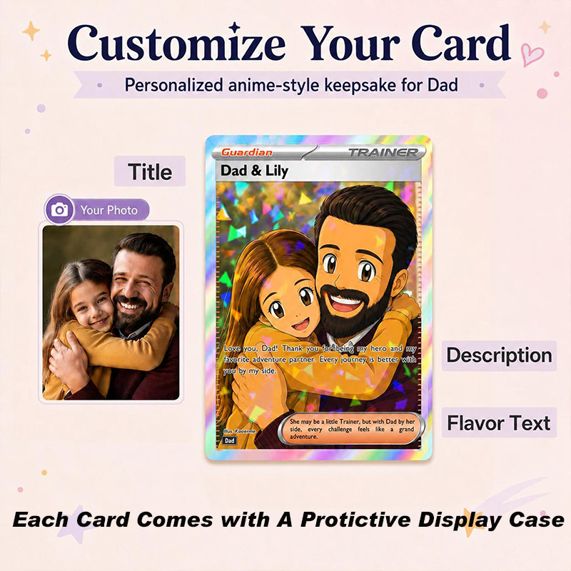 Personalized Father's Day Card Custom Holo Card From Photo  Father's Day Gift Gift for Dad Photo Card for Dad