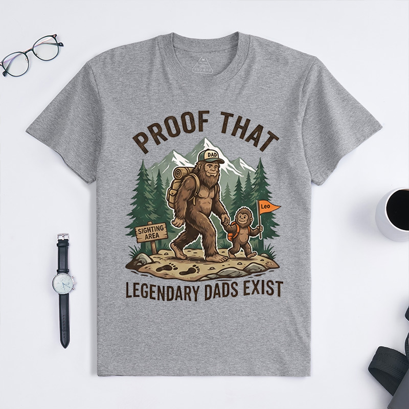 Personalized Proof that Legendary Dads Exist Shirt Father‘s Day Gift Shirt Customized with Kids Cool Dad Gift