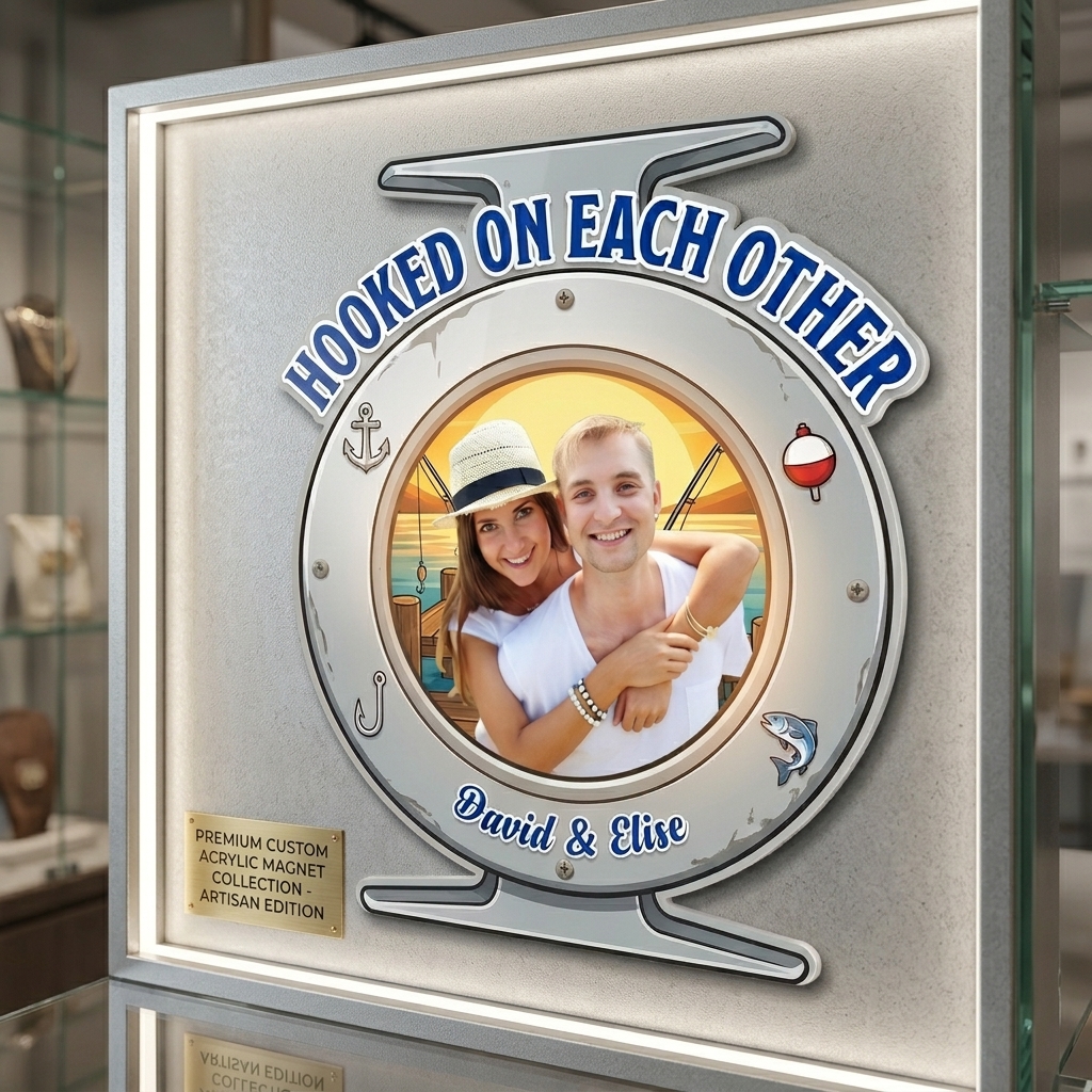 Personalized Couple Photo Fridge Magnet Hooked on Each Other Since xxx Refrigerator Magnet Couple Gift Anniversary Gift for Her Him