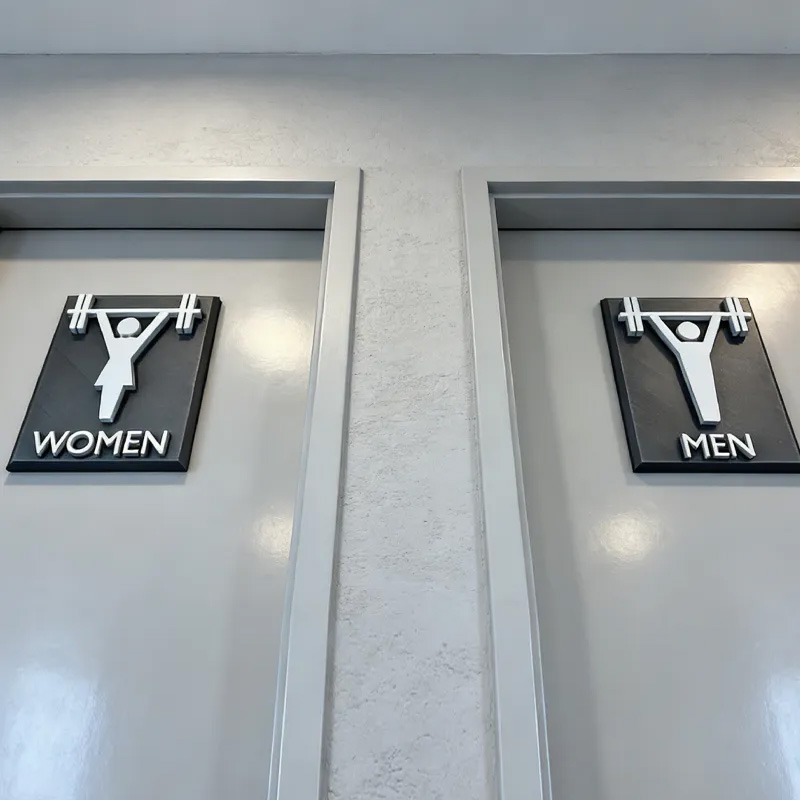 Personalized Gym Bathroom Signs 3D Printed Custom Fitness Gym CrossFit Personal Trainer Gift for Coach Trainer Gym Lover