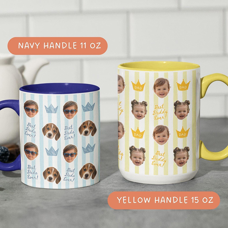Personalized Photo Mug for Grandpa Papa Baby Face Coffee Cup Custom Baby Mug Gift for Daddy Grandpa Fathers Day Gift Pops Dada gift