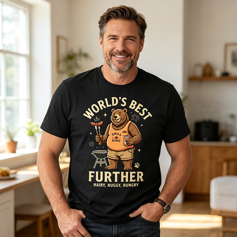 Personalized Word's Best Further Shirt Dad T-Shirt with Name Custom Birthday Father's Day Gift for Him
