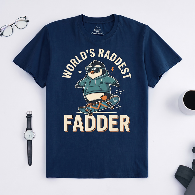 Personalized World’s Raddest Fadder Shirt Dad T-Shirt with Name Custom Birthday Father's Day Gift for Him
