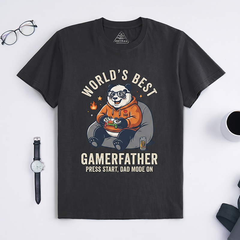 Personalized World’s Best Gamerfather Shirt Dad T-Shirt with Name Custom Birthday Father's Day Gift for Him