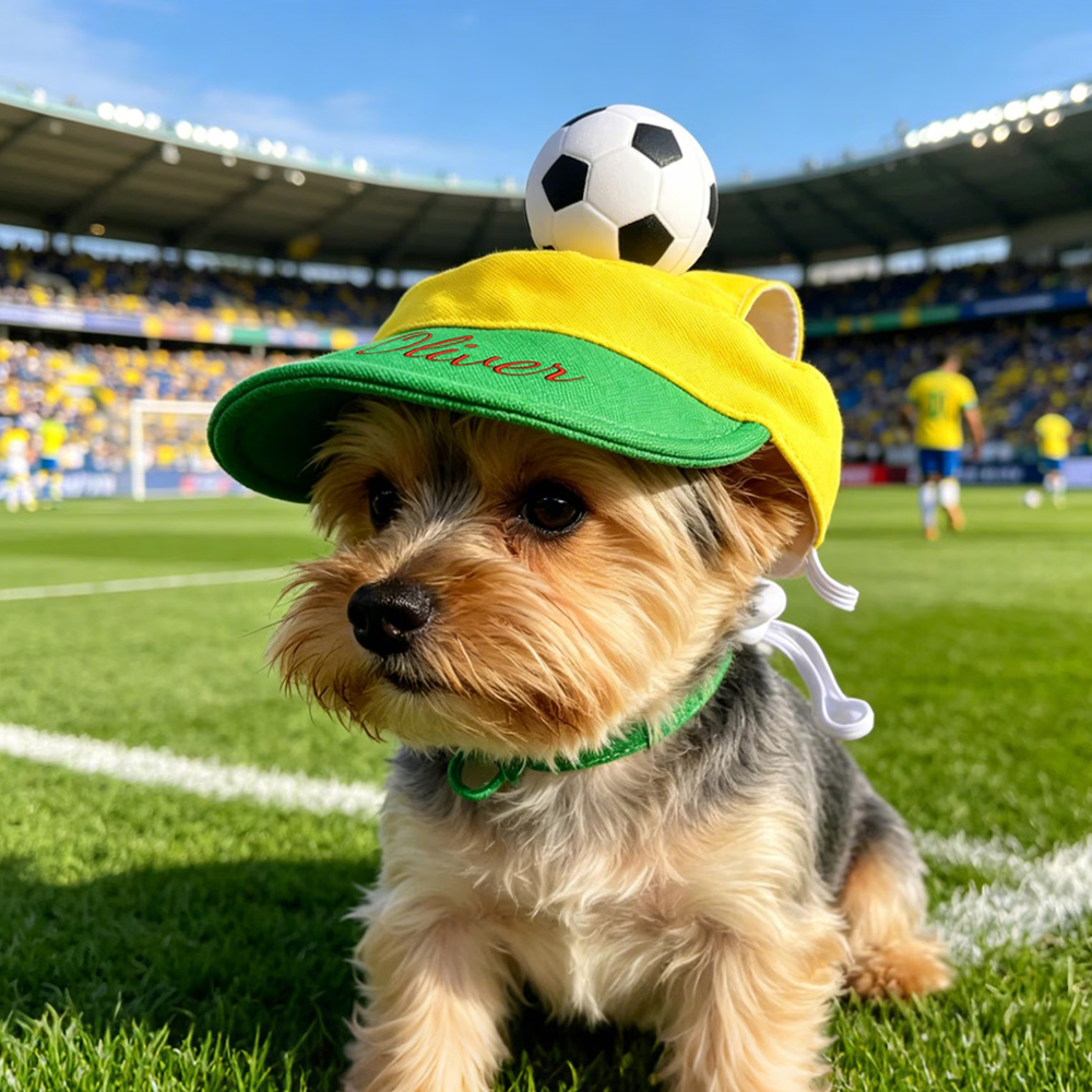 Personalized Football Pet Hat Embroidered Dog Football Hat Cap with Ear Holes Gift for Pet