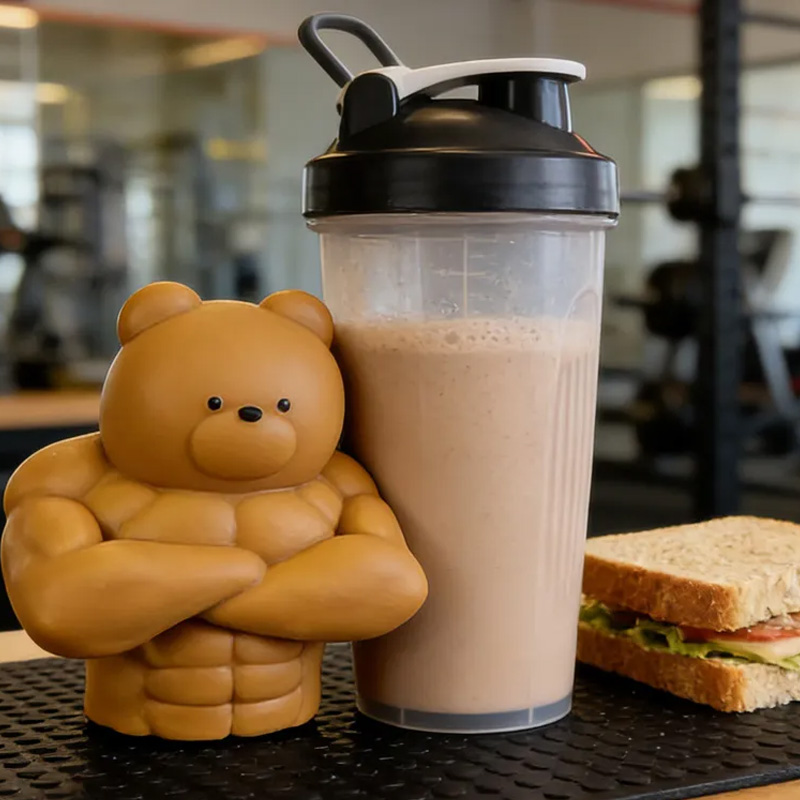 Personalized 3D Printed Hench Couple Bear Muscular Gym Gift Desk Mascot Weightlifter Strength Trainer Desk Decor Gift for Friends Gym Rat Gym Lovers