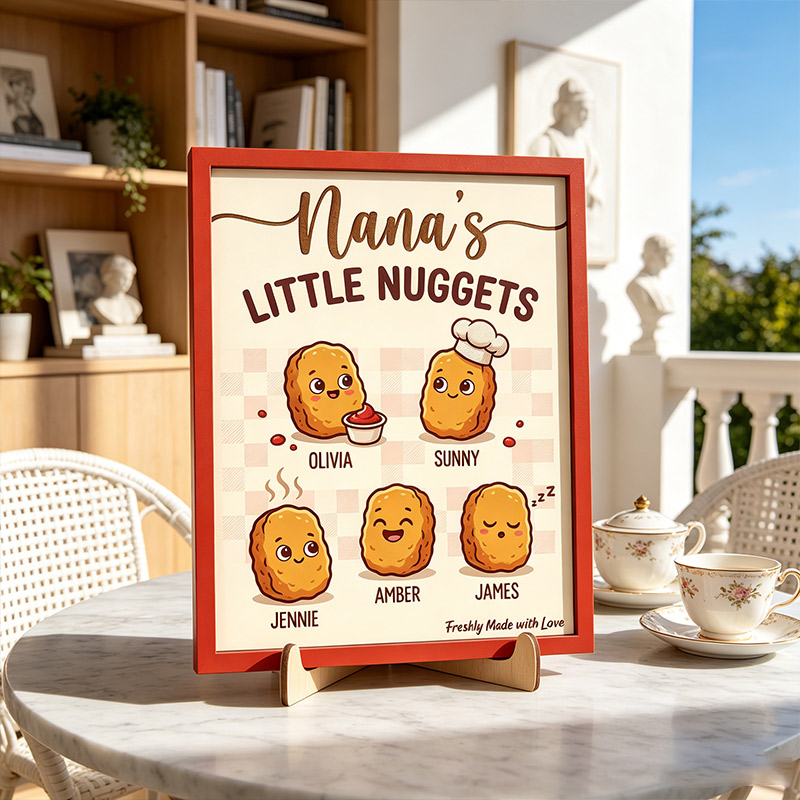 Personalized Nana's Little Nuggets Sign Custom Wooden Plaque with Kids Names Nana Gifts Birthday Day Gift For Mom Grandma