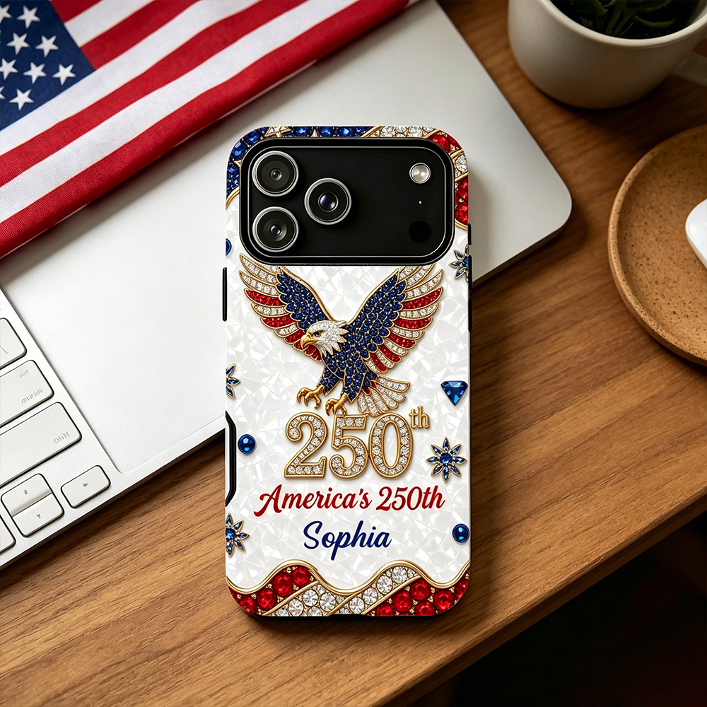 Personalized Phone Case America's 250th Patriotic Eagle USA Gift for Her