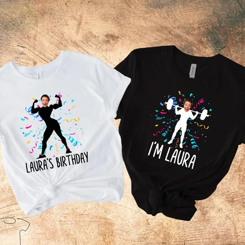 Personalized Washed T-Shirts Fitness Couple Group Fitness Photo Tee Funny Custom Face with Name T-Shirt for Gym Lovers