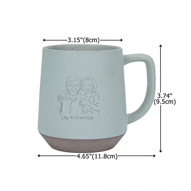 Personalized Engraved Line Art Photo Portrait 11.8 oz Ceramic Coffee Mug Daily Use Christmas Birthday Gift for Family Friends