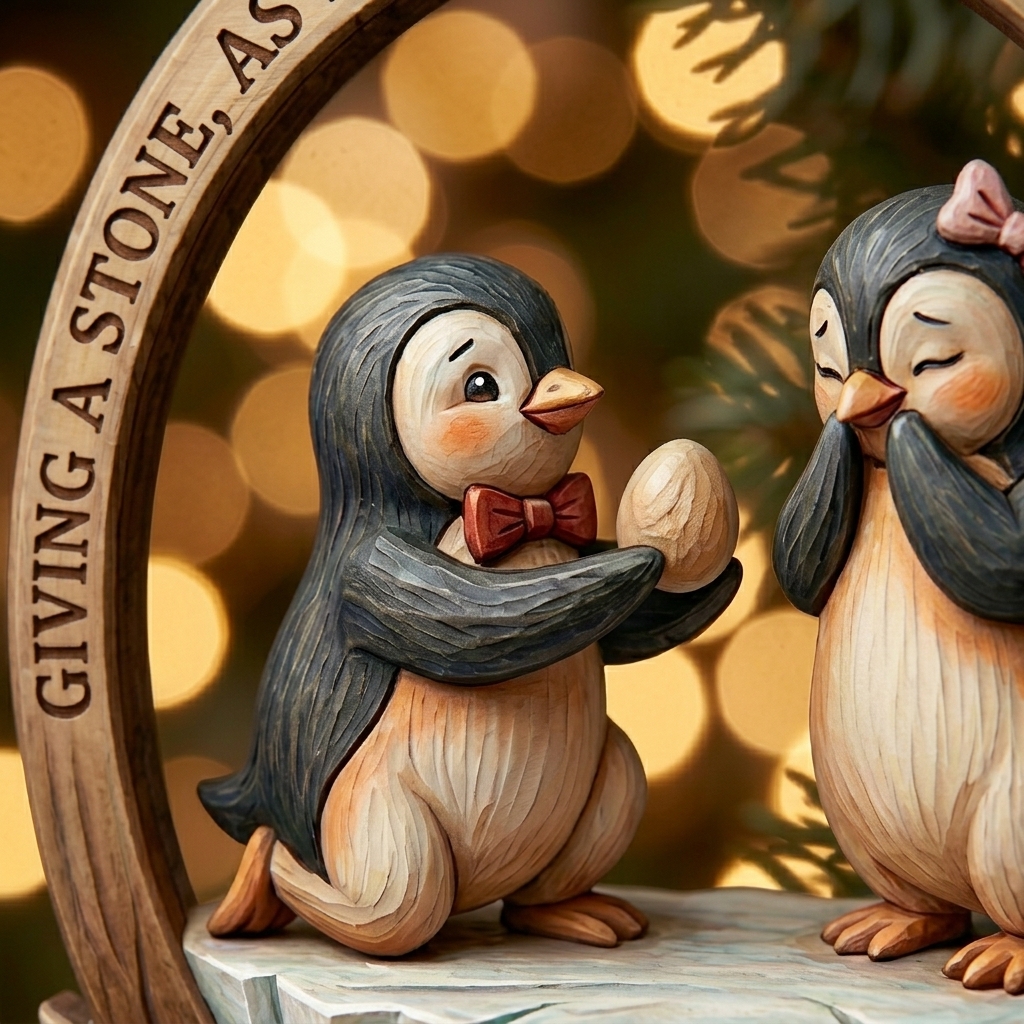 Personalized Penguin Couple Christmas Ornament 2026 Wedding Couple Ornament Custom Names Acrylic Tree Ornament For Newlyweds Couple Gift