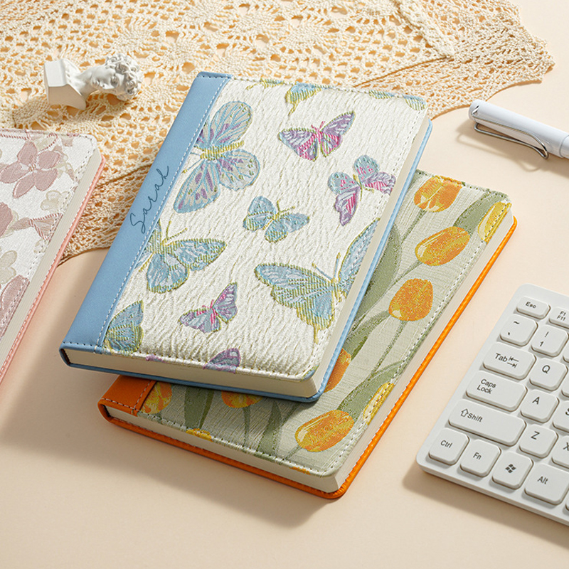 Personalized Fabric Notebook with Dot Matrix Inner Core Custom Name Gift for Her