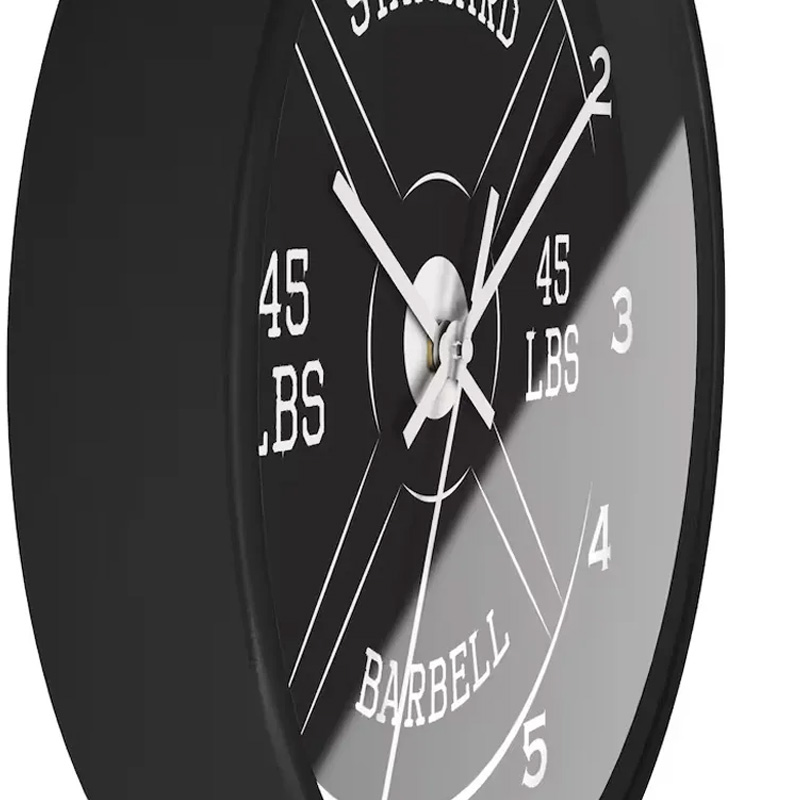 Personalized Gym Wall Clock 45lb Barbell Gym Clock Silent Analog Wall Decor Workout Clock Wall Clock for Gym Lover