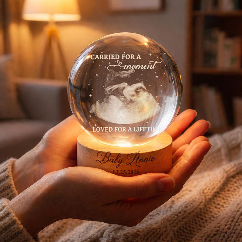 Personalized Baby Loss Memorial Night Light Miscarriage Memorial Crystal Ball Night Light Angel Baby Ultrasound Photo Baby Memorial Gift Sympathy Gift