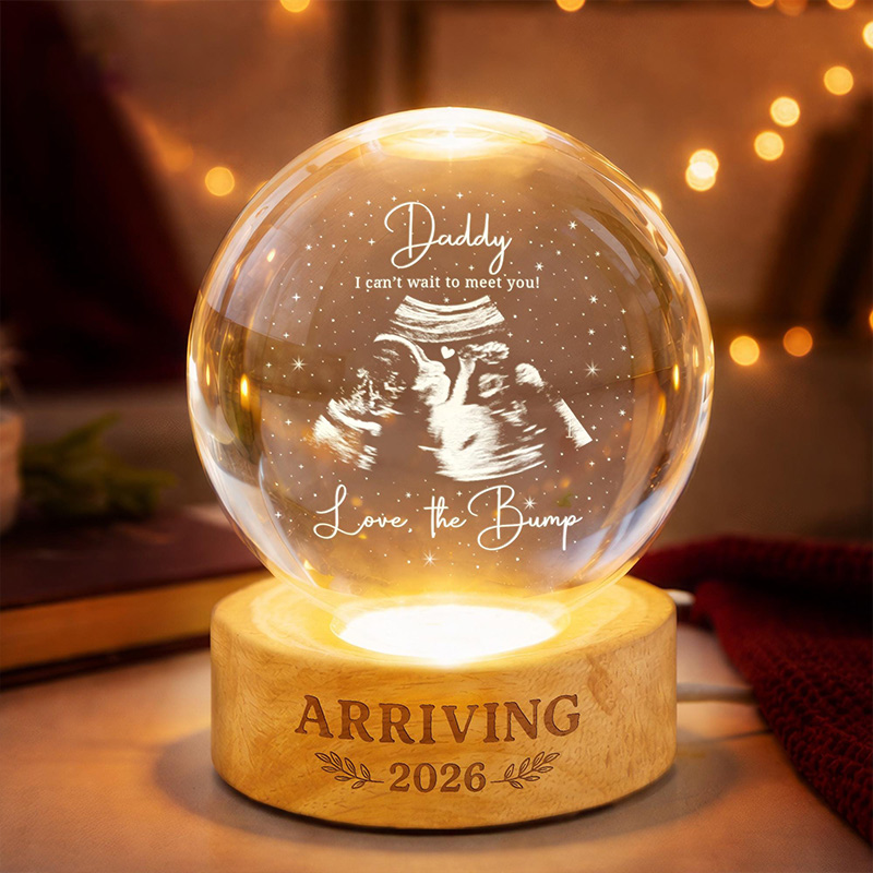 Personalized Daddy Reveal Ultrasound Ball Night Light Pregnancy Reveal New Dad Gift First Time Dad Gift Daddy To Be Gift for Him