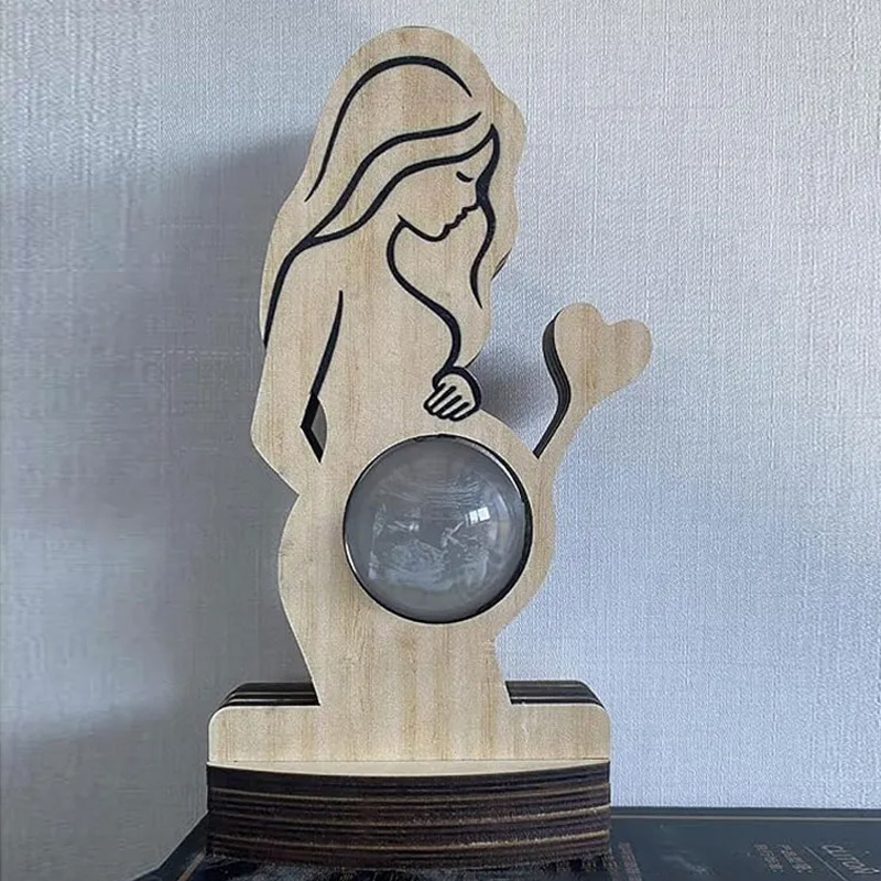 Personalized Baby Ultrasound Photo Frame Sign Customized B-ultrasound Photo 3d Crystal Ball Light Pregnant Wife Gifts From Husband Expecting Mom Gift