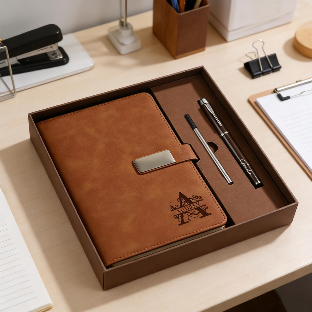 Personalized Engraved Journal Set with Pen Birthday Gift Graduation Gifts for Him