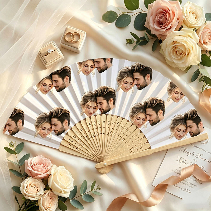 Personalized Photo Face Folding Paper Fans Custom Face Hand Fans  Funny Party Favors for Wedding Bachelorette Couple Gift Newlywed