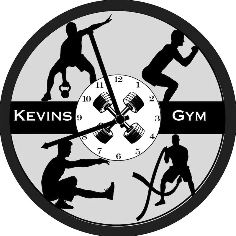 Personalized Fitness Gym Portrait Wall Clock Workout Clock Wall Clock for Gym Lover