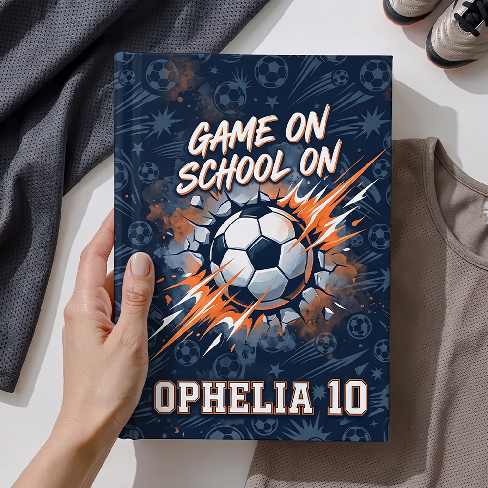 Personalized Soccer Notebook Game On School On Custom Name and Number Back to School Gift for Kids