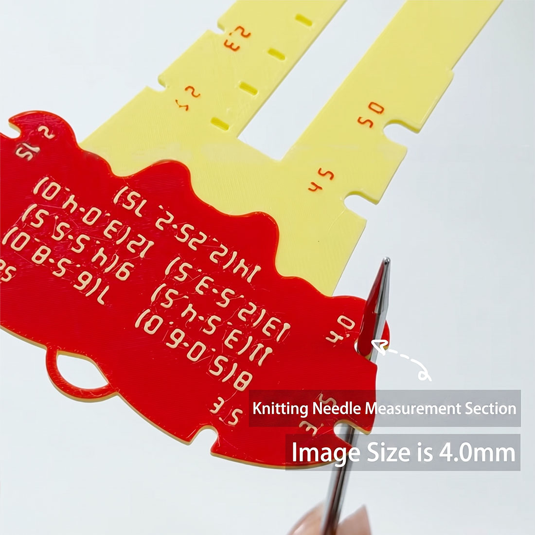 3d Printed Apple Calipers Needle Size Measuring Rulers Density Rulers Knitting Needles Crochet Hooks