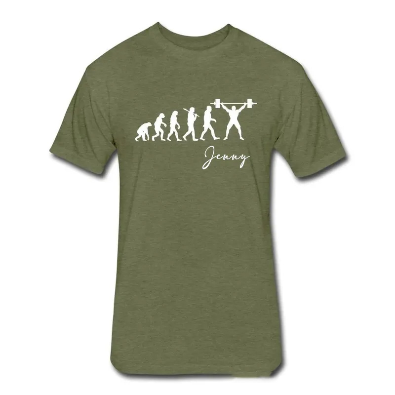 Personalized Evolution of Weightlifting Couple Classic T-Shirt with Name Weightlifting Gift Bodybuilding Powerlifting for Gym Lover