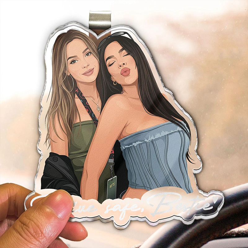 Personalized Drive Safe Photo Car Visor Clip Custom Besties Forever Photo Car Visor Clip Friendship Thank You Gift Bestie Birthday Gift Custom Long Distance Gift for Her