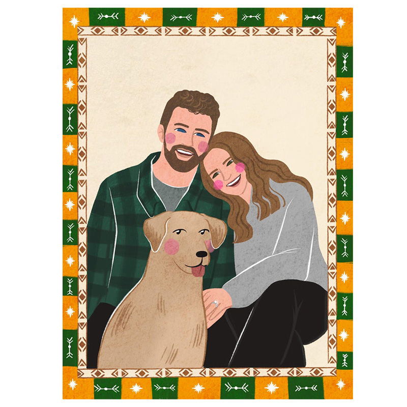 Personalized Photo Badly Drawn Portrait Custom Couple Portrait Hand Drawn Quirky Portrait Wall Art Portrait from Photo Cute Couple illustration