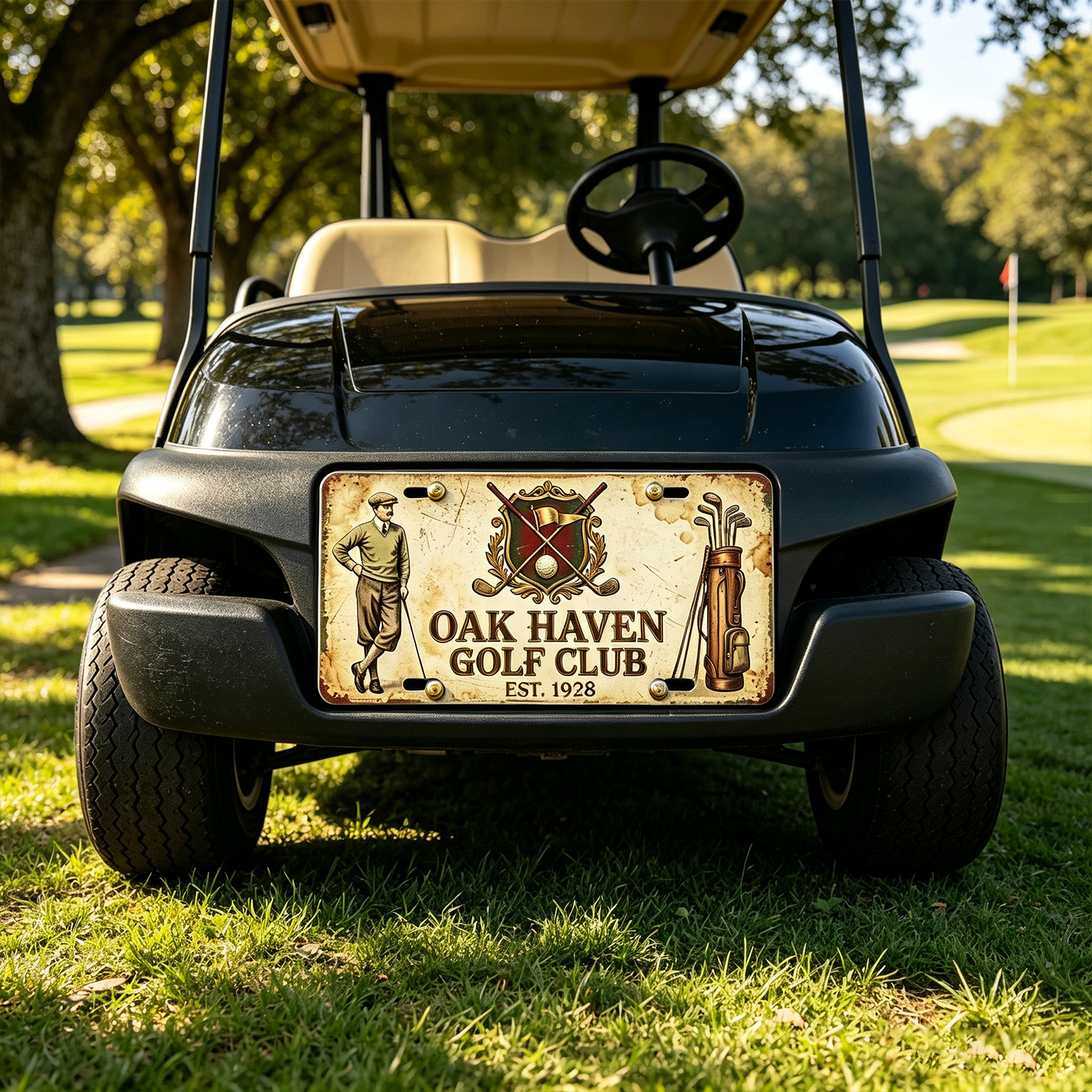 Personalized Golf License Plate Custom Golf Club Name and Logo for Golf Club