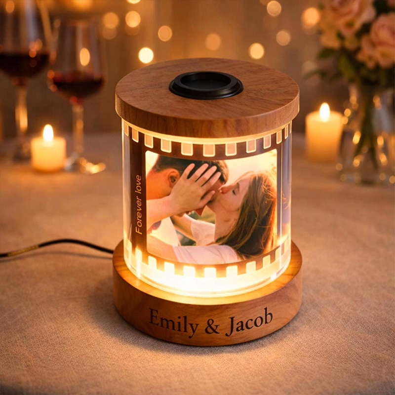 Personalized Film Reel Night Light Engraved Base Custom Valentine’s Day Gift for Him Her Couple Gift Unique Wedding Anniversary Keepsake