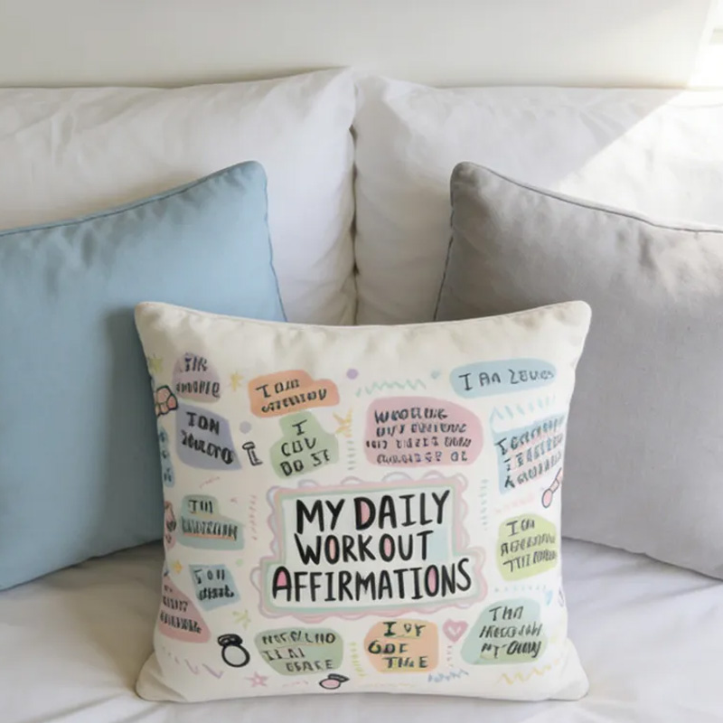 Personalized Couple Throw Pillow Workout Cushion Gym Motivation Gift Fitness Enthusiast Gift for Gym Lover