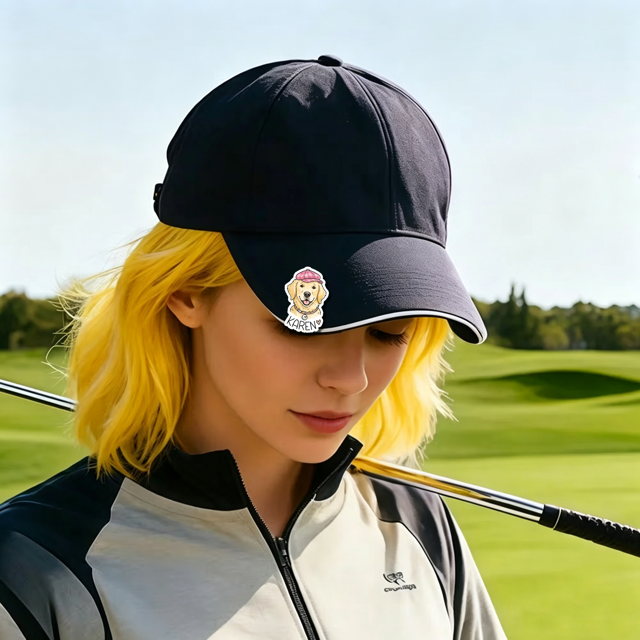 Personalized Pet Golf Ball Marker Magnetic Hat Clip Custom Pet Photo and Name Gift for Golf Lovers