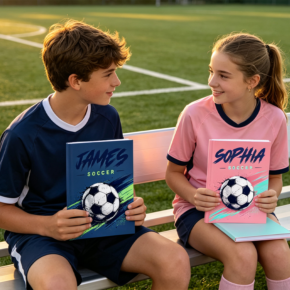 Personalized Graffiti Soccer Notebook Custom Name Back to School Gift for Kids