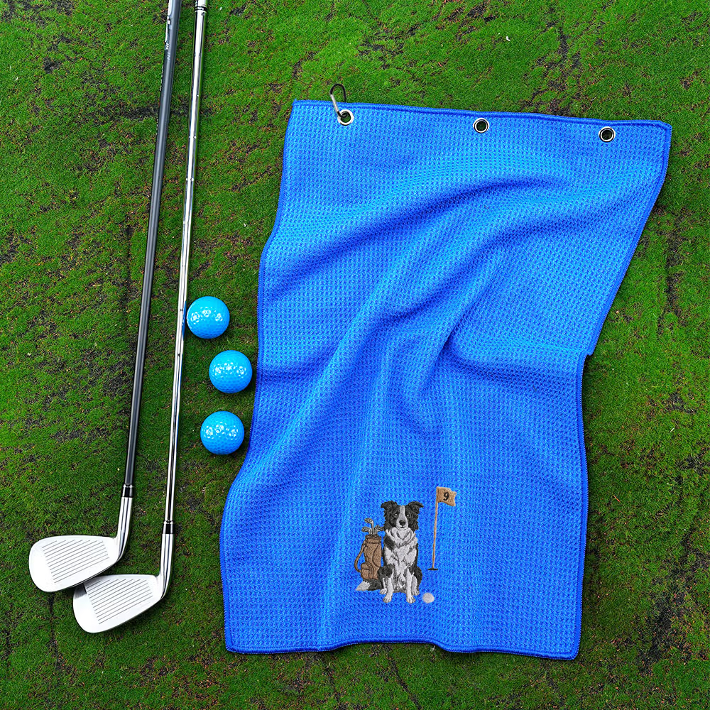 Personalized Pet Golf Towel with Pet Photo Embroidered Pet Portrait Dogs Face Cat Accessories Golf Lover Gift