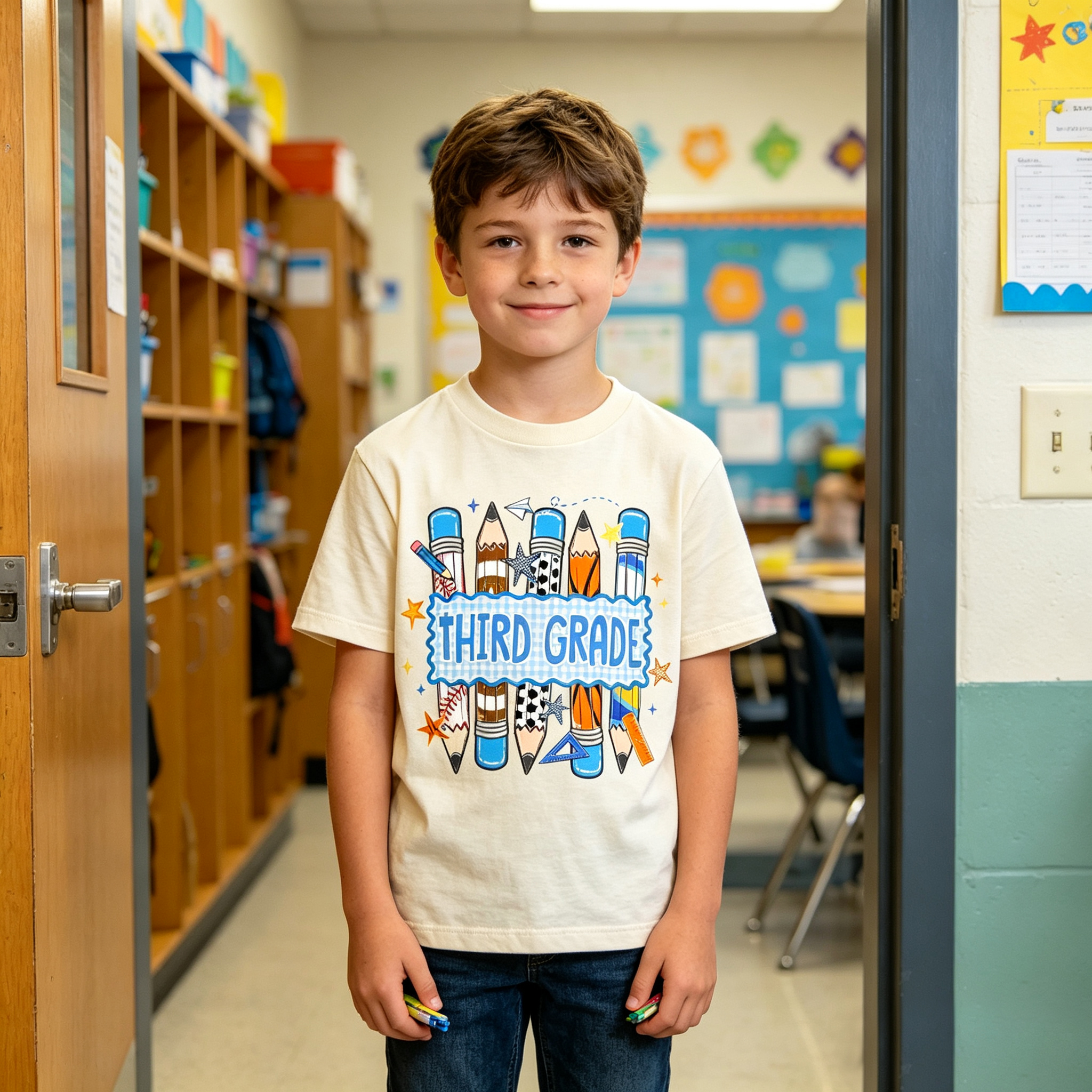 Personalized Sports Pencil Graphic Kids T-Shirt Back To School  Gift for Kids