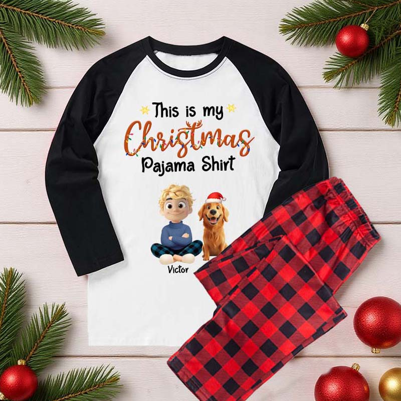 Personalized Dog Lover Pawjama Shirt Cartoon Christmas Family Matching