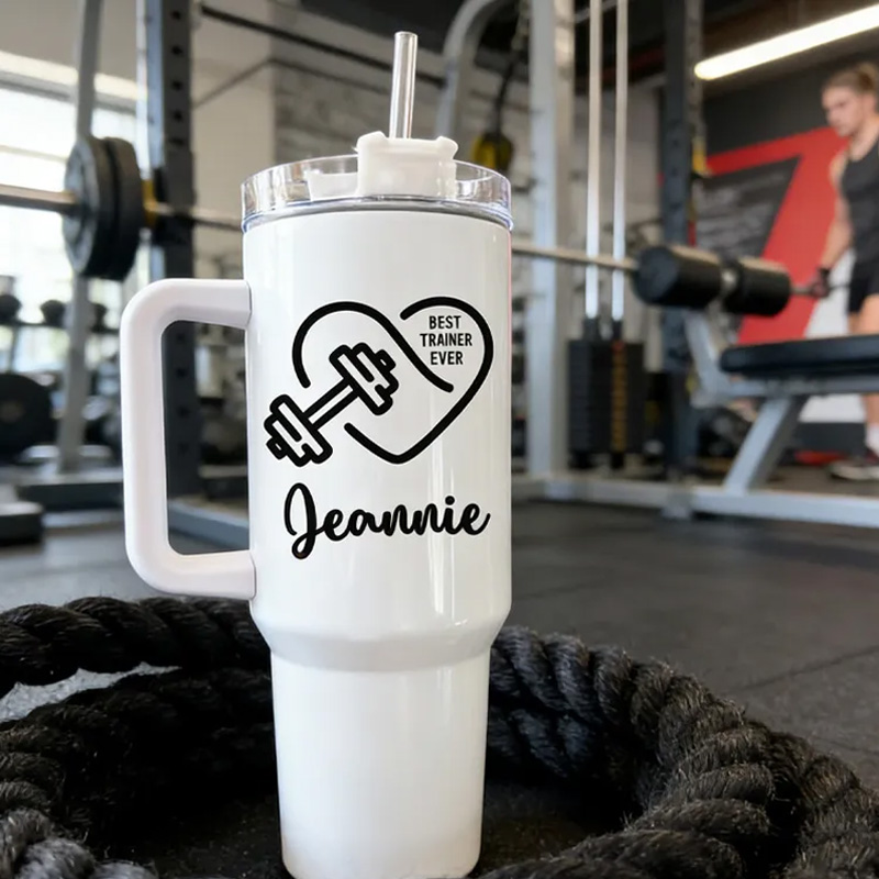 Personalized Fitness Tumbler Best Trainer Ever Exercise Group Fitness Instructor Gift for Gym Lovers
