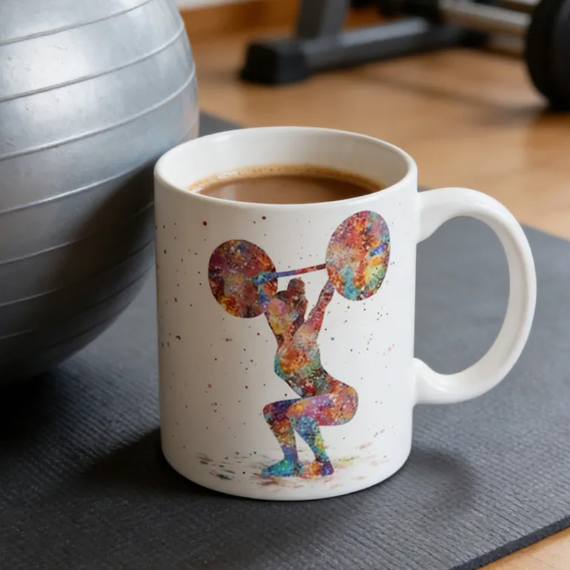 Personalized Couple Mug Fitness Gift Weightlifting Mug Female Weightlifter Gift Fitness Cup for Gym Lover