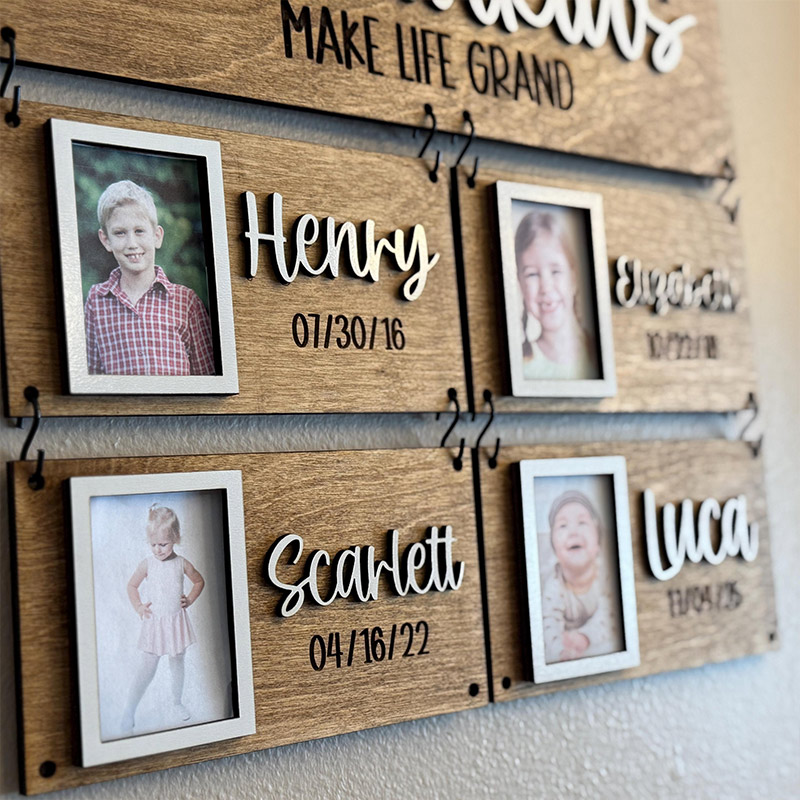 Personalized Grandparents Gift Grandkids Picture Frames Grandkids Make Life Grand Mothers Day Gift for Grandma Fathers Day Gift for Grandpa Wall Decor