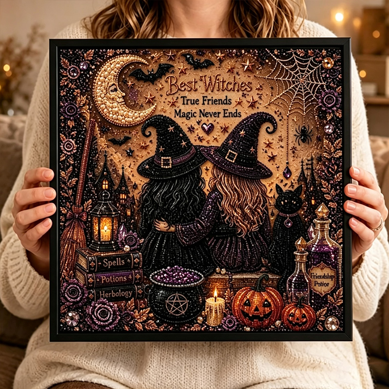 Personalized DIY Bead Halloween Wreath Diamond Painting Wall Art Material Kit Best Friend Gift