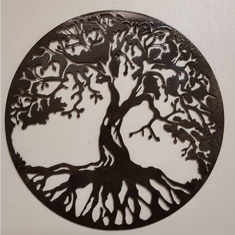 Tree of Life Metal Wall Art Wall Decor Family Metal Tree Round Tree Sign Cut Out Metal Wall Sign Wall Hanging Interior Family Gift Houswarming Gift