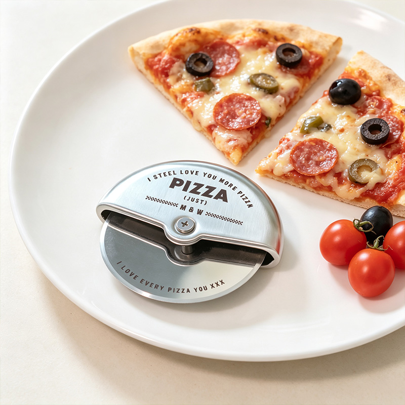 Personalized Couples 11th Steel Anniversary Pizza Cutter Engraved Pizza Cutter Wheel  Engraved Stainless Steel Pizza Tool Custom Kitchen Gift for Him Her Couples Newlyweds Kitchen Gift
