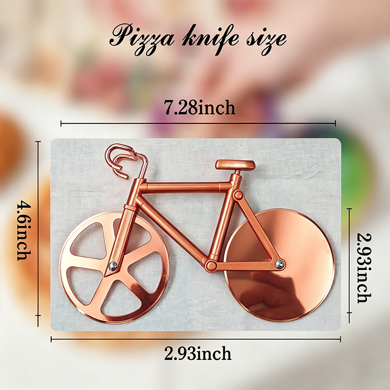 Personalized Bicycle Pizza Cutter Custom Engraved Dual Wheel Rose Gold Holographic Wedding Groomsmen Gift for Him Chef Couple Anniversary Gift
