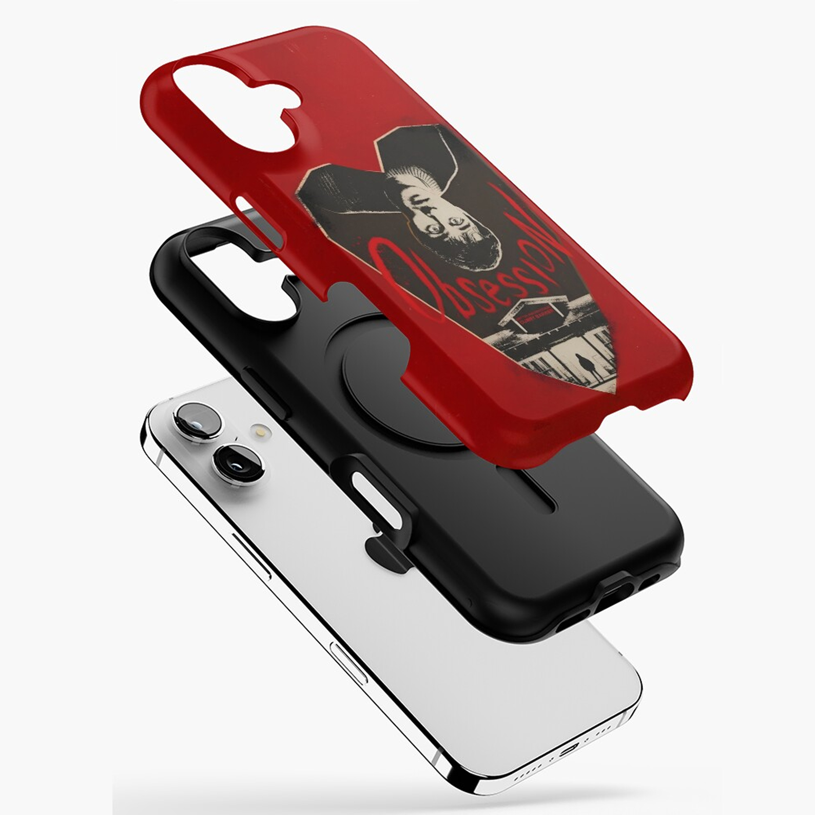 Red Heart Shape Staring Phone Case Gift for Movie Fans